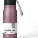 Mini Water Bottle, Dusgut 12 oz Water Bottle Reusable,Vacuum Insulated, Stainless Steel,Wide Mouth Portable Lid, Light Pink