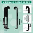 Utility Notch Display Hook Gridwall Black Metal Gridwall Picture Hanger Gridwall Accessories for Retail, Displaying Photogragh, Art Shows, Paintings (50)