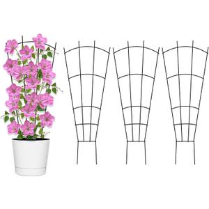Yaocom 4 Pack 32'' Garden Trellis for Climbing Plants Outdoor Metal Trellis for Potted Plants Indoor Fan Shape Plant Support for Houseplant Flower Ivy Vine