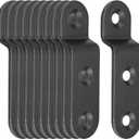 Mewutal 10pcs Z Brackets 1-3/4" Z-Shape Door Lock Brackets Black Double Angle Door Barricade Braces Metal Post to Beam Support Holders for Furniture Bookshelf