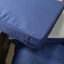 24x24 Inch Outdoor Chair Cushions Set of 2, Patio Furniture Cushions - Removable Cover, Water-Repellent, Fade-Resistant, Non-Slip Bottom & Straps, Replacement for Deep Seat Sofa & Couch - Navy