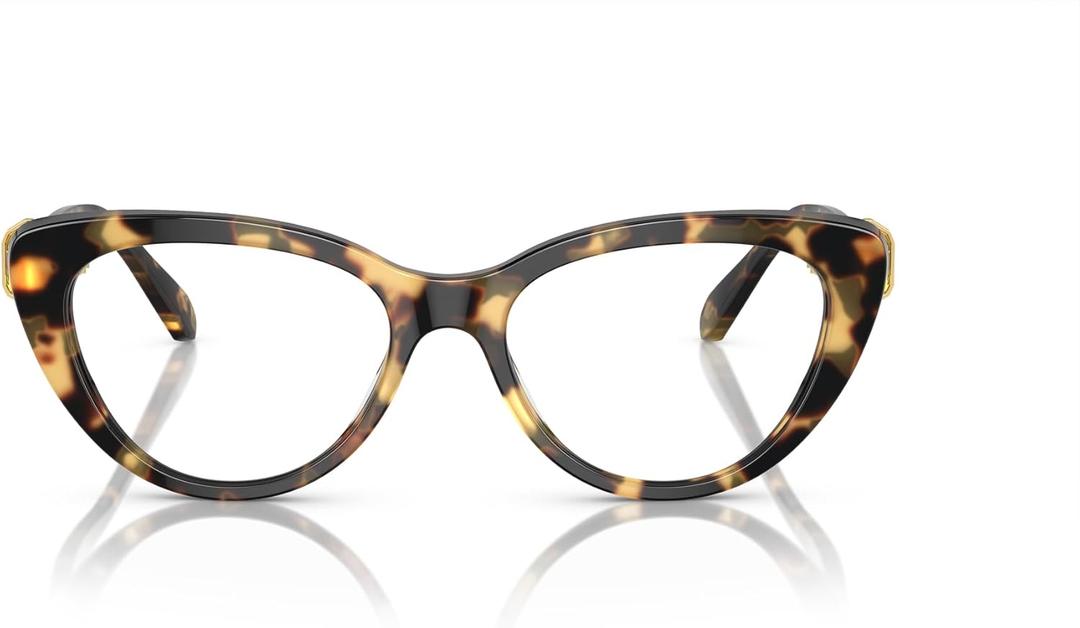 Swarovski Women's Sk2005 Cat Eye Prescription Eyewear Frames (Light Havana/Demo Lens)