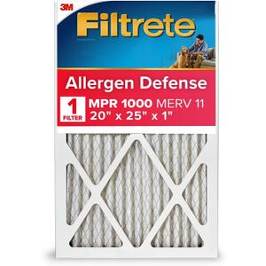 3M Filtrete 20x25 x 1 in. Micro Allergen Defense Pleated Furnace Air Filter, MPR 1000, 3 Months 