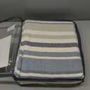 Eddie Bauer - Twin Size Blanket, 100% Soft Cotton Bed Blanket for Year Round Comfort, Throw Blanket for Couch or Bed (Herringbone Blue Stripe)