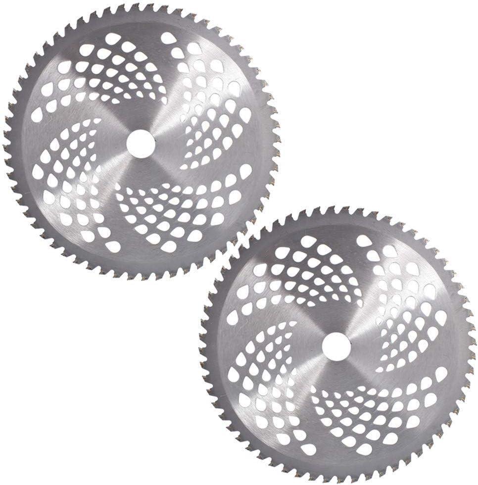 2-Pack 10Inch 40T/60T/80T Carbide Tip Brush Blades for Cutting Wood Bush and shrubs Most Petrol Brush Cutters (60T)