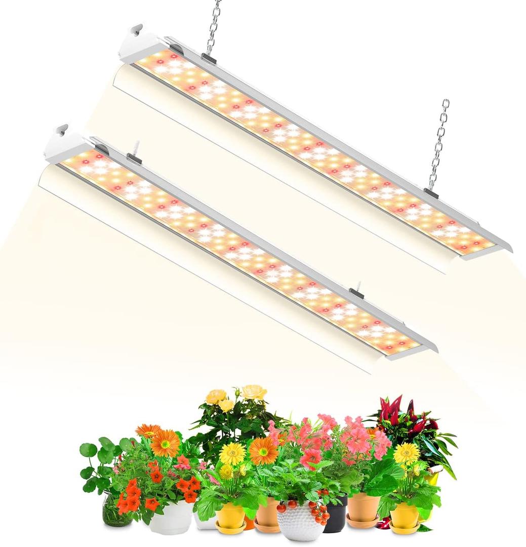 SZHLUX LED Grow Light 4ft 140W (270W, 800W Equivalent) for Indoor Plants, Super Bright Full Spectrum Sunlight Plant Light, LED Grow Light Strips, Linkable Growing Light Fixture - 2 Pack (Warm White)