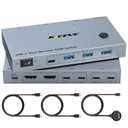 USB-C KVM Switch 2 Monitors 2 Laptops 4K@60Hz, USB C KVM Switch Dual Monitor for 2 laptops to Share 2 Monitor and 4 USB3.0 Devices, 80W PD Charging, Wired Remote and Cables Included