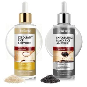 Peel Shot Duo White & Black Rice Exfoliant - Gentle Rice Exfoliator for face and Body, Rice Peel for All Skin Types Skin Care (2PCS, 100ml Each)