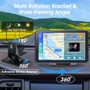 Portable Wireless Carplay Car Stereo, 7" HD Touchscreen for Car with Apple CarPlay & Android Auto with Backup Camera/Mirror Link/Voice Control/Bluetooth/GPS/AUX/FM Satellite Radio for All Vehicles