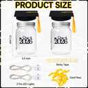 Graduation Centerpieces for Tables Decorations 2026, 2 Pcs Mason Jar with Cap for High School College Graduation Party Gifts