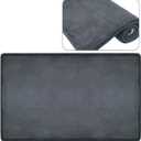 PURE ERA Carpet Stair Tread Landing Mat Area Rug Ultra Plush Shag Soft Non Slip Skid Resistant Tape Free Indoor Doormat Washable Reusable Dark Gay 2' X 3'