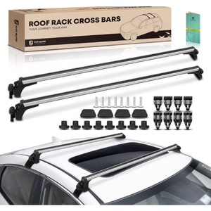 YHTAUTO 165LBS 52" Universal Roof Rack Cross Bars with 3 Pairs of Mounting Clamps Fit Vehicle W/Naked Roof, Adjustable T6063 Aluminum Window Frame CrossBars Anti-Rust for roof Width Less Than 51.2"