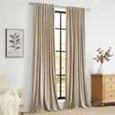 PRIMROSE Champagne Polyester Velvet Curtains 96 inch Long for Living Room,Set of 2 Panels Blackout Rod Pocket Back Tab Window Treatment Room Darkening Heavy Decorative Curtains Drapes for Bedroom