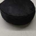 Round Velvet Meditation Pillow D=13"/16" H=5.5" Yoga Bolster Floor Pouf Zafu Buckwheat Meditation Cushion for Sitting on Floor,Removable Organic Cotton Cover Kneeling Pillow (Black)
