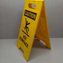 SmartSign 25 x 12 inch Caution - Icy Surface Two-Sided Folding Floor Sign with Symbol, Digitally Printed Polypropylene Plastic, Black and Yellow