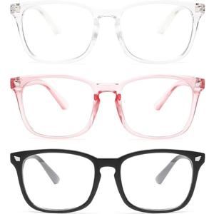 Blue Light Blocking Glasses - Fashion Square Eyeglasses, Anti UV Ray Computer Gaming Glasses Blue Blockers for Women/Men