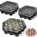Seed Starter Kits with Peat Pellets Pod, 19 Cell Seed Starter Tray with Heightened Lid,Thicken Seed Starting Trays Seed Growing Plant Germination Kit (Black -3pack)