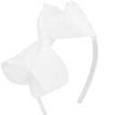 MEEDEE Fashion Cute White Bow Headband for Girls Toddlers 3 Year Old, Little Girl Grosgrain Headband for Casual Wear Party Dress Decoration