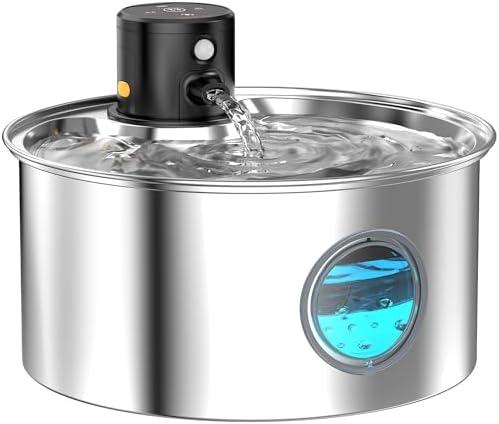Pet Supplies : Cat Water Fountain Wireless Cordless: Cat Fountain Battery Operated - Stainless Steel Pet Water Fountain Rechargeable - 108oz/3.2L Automatic Cats Fountains for Drinking with Motion Sensor - Cats & Dog