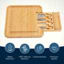 RoyalHouse Bamboo Cheese Board and Knife Set with Slide-Out Cutlery Drawer - Charcuterie Boards Set & Cheese Platter - Birthday Gifts for Women, Wedding Gifts for Couples 2025, Bridal Shower Gifts
