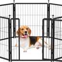 Dog Playpen Indoors/Outdoor, 24 inch 8 Panels Dog Play Pen for Small Dogs, Rustproof Metal Pet Fence for RV Camping/Yard/Garden