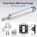 BAOMAIN Pneumatic Air Cylinder SC 63x300 2-1/2" Bore 12" Stroke with Clevis