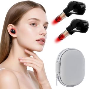 2026 Upgraded Red Light Therapy for Ear & Nasal Wellness  650nm Light Device for Comfort & Support, Portable for Home, Work & Travel Use 2 Pack (Black)