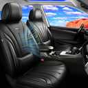 Fit HR-V Car Seat Covers (Full Set) for Select Honda HRV 2016-2025 2026 LX/EX/EXL/Sport, Premium Full Coverage Leather, Airbag Compatible, Breathable Waterproof Seat Protector, Black