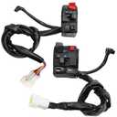 Universal 7/8" Left & Right Motorcycle Handlebar Mount Switch, Side ATV Handlebar Horn Button Turn Signal for Fog Lamp Horn Signal Wires Ignition Stop Control
