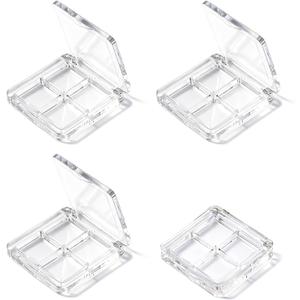 4-Pack Empty Lipstick Palette - 4 Grid Clear Empty Makeup Palette Cases - Highlighters Sample DIY Eyeshadow Powder Blush Lipstick Boxes - Travel Eye Shadow Dispensing Storage Container