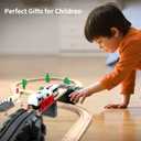 WOOD CITY Battery Operated Train for Wooden Track, Electric Locomotive Train Set with Powerful Engine Compatible with Thomas, Brio, Chuggington, Bullet Car Toys for Toddlers 3 4 5 Year Olds