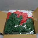 108pcs Roses Head Flowers with Stem - Red & Green White Italian Artificial Flowers Rose Bulk - Silk Rose Fake Flower for Mexico Italy Bridal Wedding Bouquet Baby Shower Centerpieces Christmas Decor