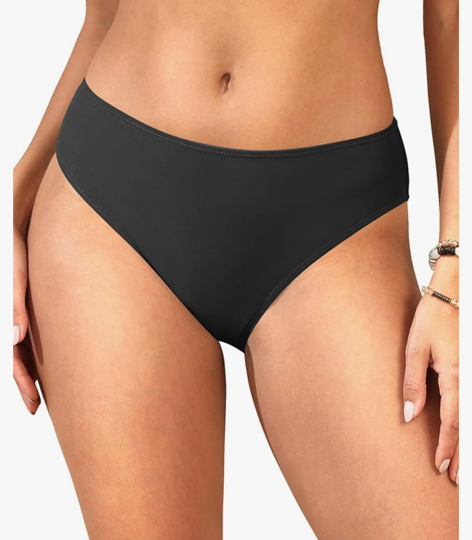 Zmart Women Full Coverage Bikini Bottoms - Mid Rise Bathing Suit Swim Bottom Swimsuit SwimwearXL