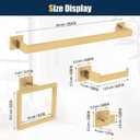 10 Pcs Brushed Gold Bathroom Hardware Accessories Set, 23.6 Inch Bath Towel Bar Kit with Towel Racks Ring and Hooks Paper Holder, 304 Stainless Steel Bathroom Hardware Set for Wall Mounted