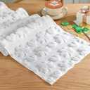 St. Patrick's Day Table Runner 13 x 72 Inch Shamrock Heart Irish Soft Faux Fur Plush Jacquard Lucky Clover Table Runner for Spring Seasonal Kitchen Dining Party Decoration Cream White