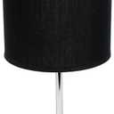 Simple Designs LT2007-BLK Chrome Mini Basic Table Lamp with Fabric Shade, Black (No Bulb)