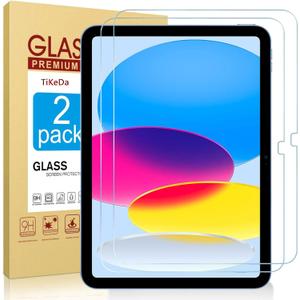 Screen Protector for iPad A16 2025 11th/10th Generation 2022 (11-inch/10.9), HD Clear Tempered Glass Film Guard -2 Pack [Face ID & Apple Pencil Compatible] Ultra Sensitive Case Friendly