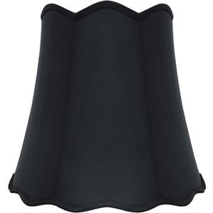 Aspen Creative 34063 Transitional Scallop Bell Shape Spider Construction Lamp Shade in Black, 16" wide (10" x 16" x 15")