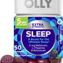 OLLY Extra Strength Sleep Gummy, 5 mg Melatonin, L-Theanine, Chamomile, Lemon Balm, Sleep Aid, BlackBerry - 50 Count (EXP 09/27/26)