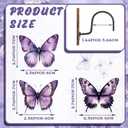 Sawysine 12 Pcs Purple Butterfly Shower Curtain Hooks Set Wood Decorative Purple Butterfly Bathroom Decor Accessories Lilac Spring Shower Curtain Hangers for Bathroom Bedroom Living Room