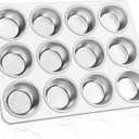 E-far Muffin Pan 12-Cup, Stainless Steel Cupcake Pan Metal Muffin Baking Tins for Oven, Regular Size & Easy Clean, Non-toxic & Dishwasher Safe