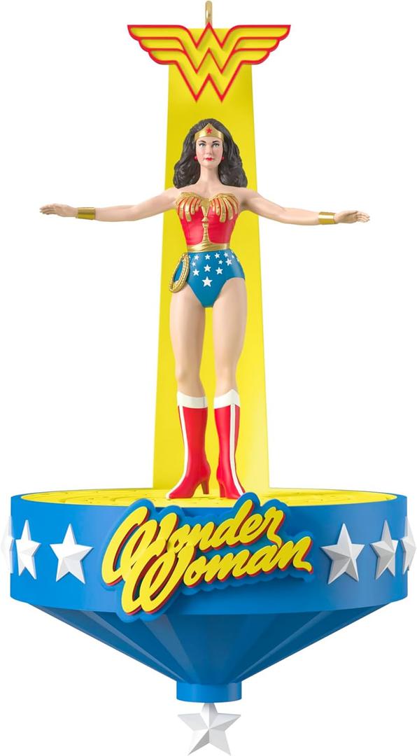 Hallmark Keepsake Christmas Ornament 2025, DC Wonder Woman Musical with Motion, Gifts for DC Comics Fans