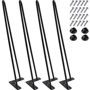 MSOBAIW 20 Inch Hairpin Legs, Tow Rod Iron Wire Metal Table Legs for Coffee and End Table, Bench, Chair, Stool, 3/8" Diameter Satin Black Mid Century Modern Style DIY Furniture MSOBAIW 20 Inch Hairpin Legs, Tow Rod Iron Wire Metal Table Legs for Coffee and End Table, Bench, Chair, Stool, 3/8" Diameter Satin Black Mid Century Modern Style DIY Furniture