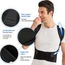 VOKOKOYA Posture Corrector for Women and Men,Adjustable Shoulder Straightener,Back Support Brace,Upper Spine scoliosis, hunchback Black XX-Large