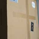 6-Light Wagon Wheel Chandelier Round Wooden Chandelier Light Fixture with Seeded Glass Shade Rustic Farmhouse Pendant for Dining Room Kitchen and Entryway