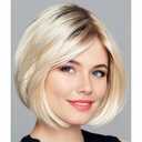 XIUFAXIRUSI XIUFAXIRUSI Ombre Blonde Bob Wigs for White Women Short Blonde Straight Wig Natural Looking Synthetic Wigs Halloween Costume Wig
