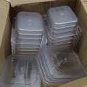 Plastic Clear Food Pan 1/6 Size Stackable Polycarbonate Pan with Capacity Indicator Restaurant Commercial Hotel Pans for Fruits Vegetables Beans Corns (12 PCS, 2.5'' Deep)