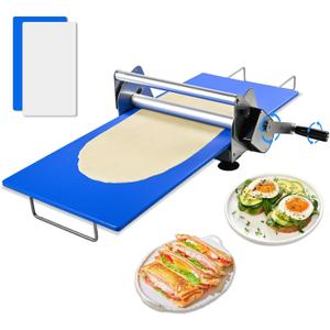 Folding Dough Rolling MachineManual Dough Sheeter Compact Dough Sheeter Machine For Bakery PizzaDough Machine With Adjustable Thickness, Stainless Steel2 Rolling Boards