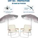 AMMSUN Chair Umbrella with Universal Clamp Adjustable 47 inches and 360 Swivel & UPF 50+ Protection Portable Sun Umbrella, Secure Clip on Camping/Beach Chairs, Stroller, Wheelchair, Golf cart, Lounger, Grey, 2 PACK