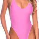 RELLECIGA Women's One Piece Thong Swimsuit (Medium)